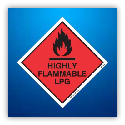 Highly Flammable LPG Warning Label